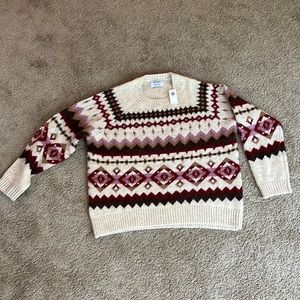Fair Isle Cozy Shaker-Stitch Pullover Sweater for Women